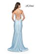La Femme 31878 Lace-Up Back Cutaway Slit Ruched Dress
