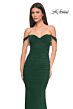 La Femme 31914 Ruched Corset Off The Shoulder Dress