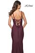 La Femme 31919 Lace-Up Back Ruched Jersey Dress