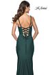 La Femme 31919 Lace-Up Back Ruched Jersey Dress