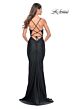 La Femme 31920 Embellished Bodice Lace-Up Back Dress