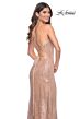 La Femme 31929 High Slit Lace-Up Back Sparkly Dress