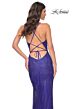 La Femme 31929 High Slit Lace-Up Back Sparkly Dress