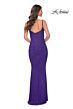 La Femme 31932 Draped Corset Spaghetti Straps Hot Fix Dress
