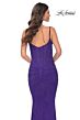 La Femme 31932 Draped Corset Spaghetti Straps Hot Fix Dress