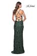La Femme 31933 Lace-Up Back Floral Sequin Dress
