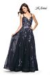 La Femme 31936 Open Back High Slit Floral Dress