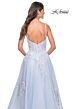La Femme 31939 Ruched Corset Floral Appliques Dress