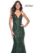 La Femme 31943 Tie Back V-Neck Sequin Dress
