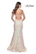 La Femme 31943 Tie Back V-Neck Sequin Dress