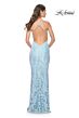 La Femme 31944 Criss Cross Back Leaf Sequin Dress
