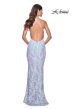 La Femme 31944 Criss Cross Back Leaf Sequin Dress