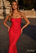 La Femme 31945 Strapless Sweetheart Neckline Ruched Dress