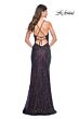 La Femme 31953 Sweetheart Neckline Lace-Up Sequin Dress