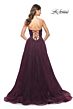 La Femme 31954 Floral Bodice High Slit Strapless Dress