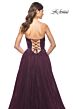 La Femme 31954 Floral Bodice High Slit Strapless Dress