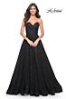 La Femme 31954 Floral Bodice High Slit Strapless Dress