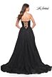 La Femme 31954 Floral Bodice High Slit Strapless Dress