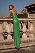 La Femme 31965 High Slit Corset Top Sequin Dress