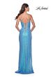 La Femme 31965 High Slit Corset Top Sequin Dress