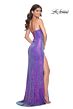 La Femme 31965 High Slit Corset Top Sequin Dress