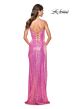 La Femme 31965 High Slit Corset Top Sequin Dress