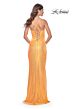 La Femme 31965 High Slit Corset Top Sequin Dress