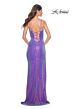 La Femme 31965 High Slit Corset Top Sequin Dress