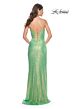La Femme 31965 High Slit Corset Top Sequin Dress