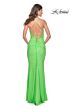 La Femme 31968 Cowl Neckline Lace-Up Embellished Dress