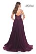 La Femme 31970 Ruched Corset High Slit Embellished Dress