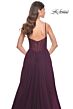 La Femme 31970 Ruched Corset High Slit Embellished Dress