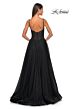 La Femme 31970 Ruched Corset High Slit Embellished Dress