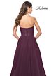 La Femme 31971 Ruched Corset High Slit Strapless Dress