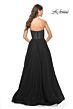 La Femme 31971 Ruched Corset High Slit Strapless Dress