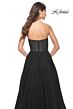 La Femme 31971 Ruched Corset High Slit Strapless Dress