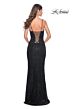 La Femme 31973 Lace-Up Back V-Neck Embellished Dress
