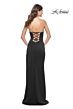 La Femme 31977 Embellished Slit Strapless Lace-Up Dress