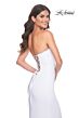 La Femme 31977 Embellished Slit Strapless Lace-Up Dress
