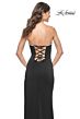 La Femme 31977 Embellished Slit Strapless Lace-Up Dress