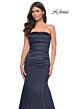 La Femme 31980 Ruched Satin Strapless Trumpet Dress
