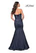 La Femme 31980 Ruched Satin Strapless Trumpet Dress