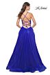 La Femme 31986 Sweetheart Corset High Slit Glitter Dress