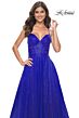 La Femme 31986 Sweetheart Corset High Slit Glitter Dress