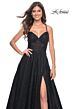 La Femme 31986 Sweetheart Corset High Slit Glitter Dress