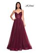 La Femme 31986 Sweetheart Corset High Slit Glitter Dress