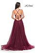 La Femme 31986 Sweetheart Corset High Slit Glitter Dress