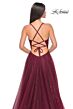 La Femme 31986 Sweetheart Corset High Slit Glitter Dress