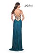 La Femme 31988 Lace Corset Slit Skirt Dress