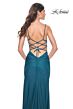 La Femme 31988 Lace Corset Slit Skirt Dress